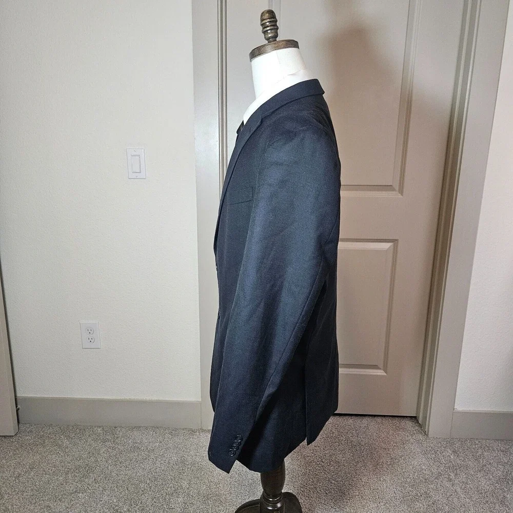 Tommy Hilfiger Suit Blazer Sport Coat Men 48R Wool 2-Button Textured‎ Black - Picture 3 of 16